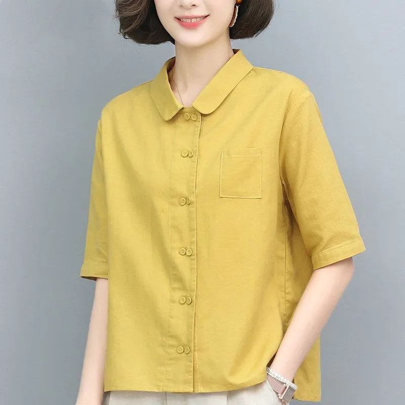 純棉麻休閒襯衫