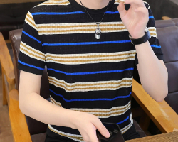 冰絲條紋T卹